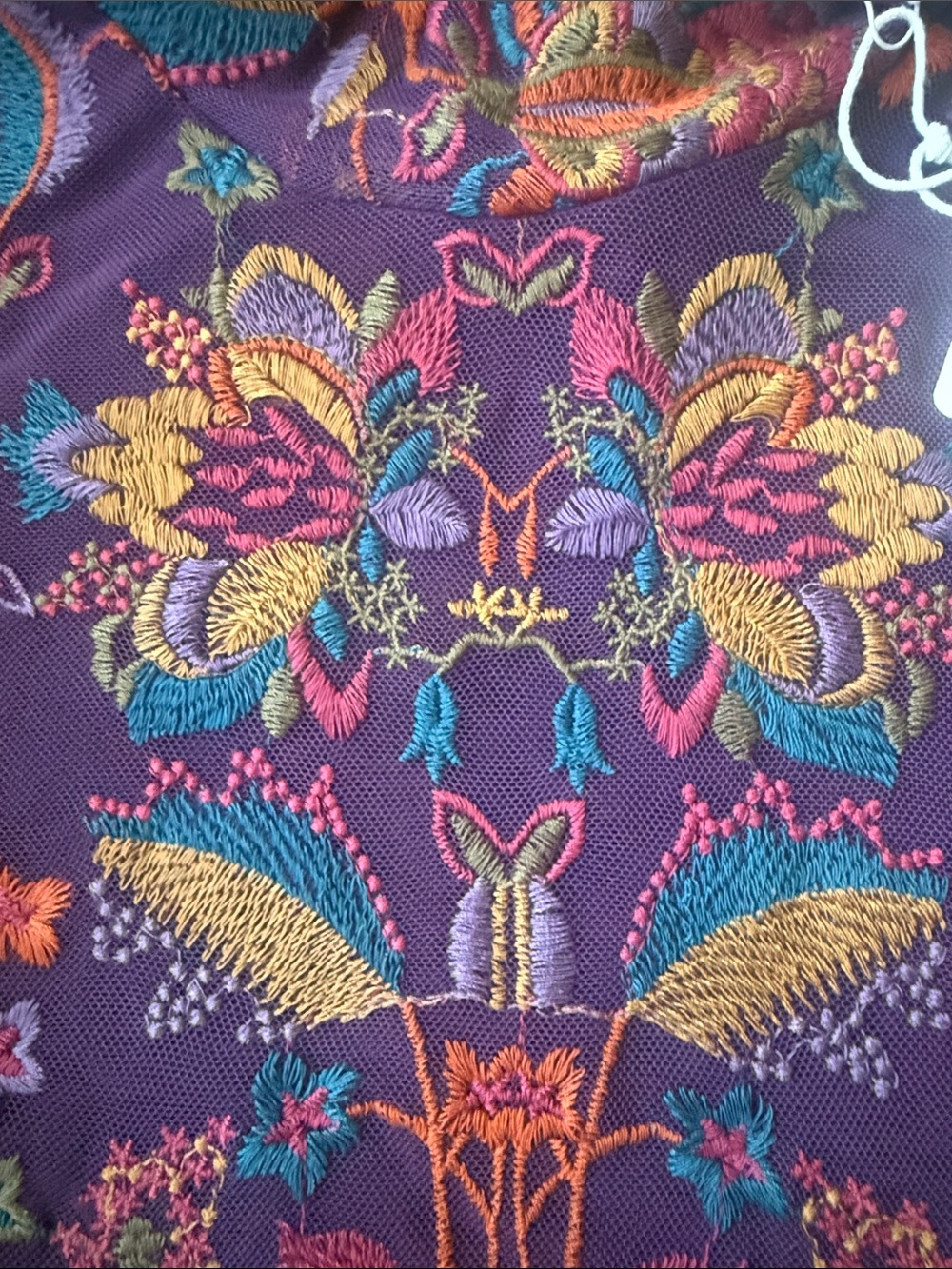 Jonny Was Jade Multicolor Rebecca Embroidered Purple Blouse - Picture 3 of 14